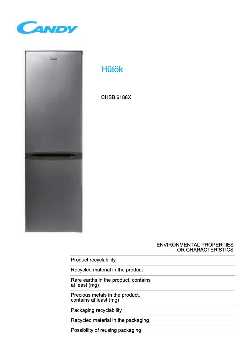 Imagen de la primera página del manual del dispositivo CHSB 6186X