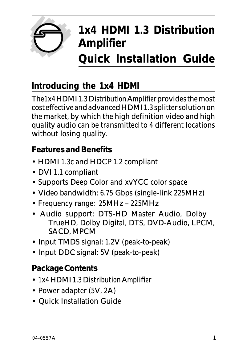 Página 1 del manual Manual de usuario Siig CE-H20B11-S1