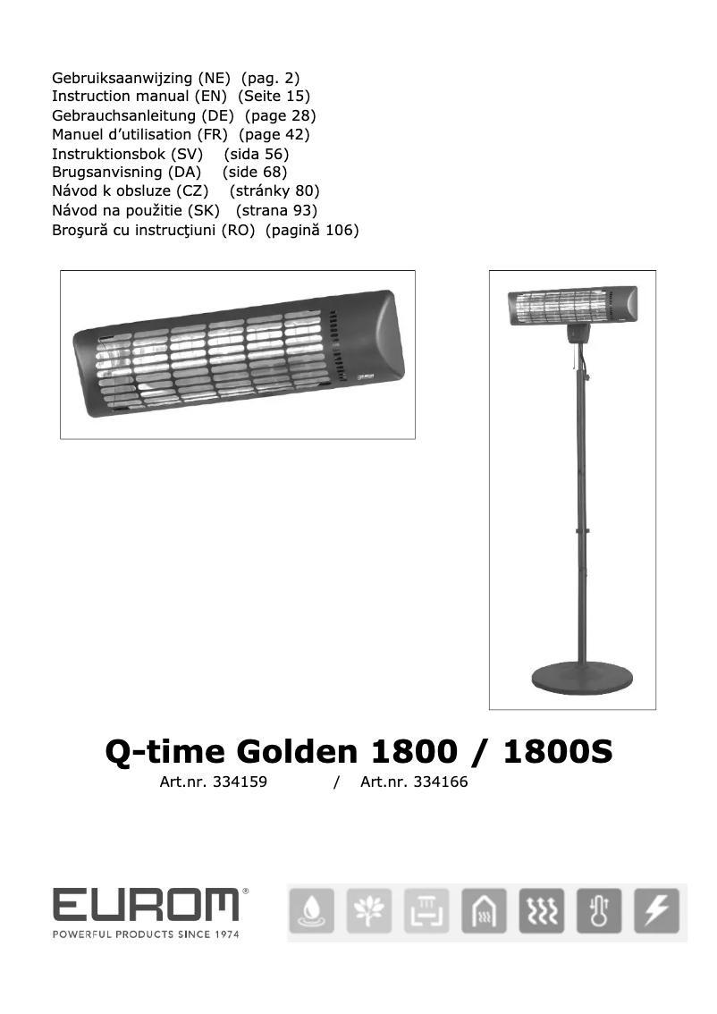 Página nº 1 - Manual de usuario Eurom Q-time Golden 1800S