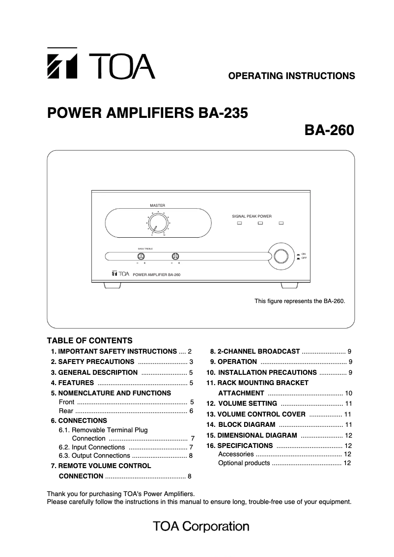 Imagen de la primera página del manual del dispositivo BA-235