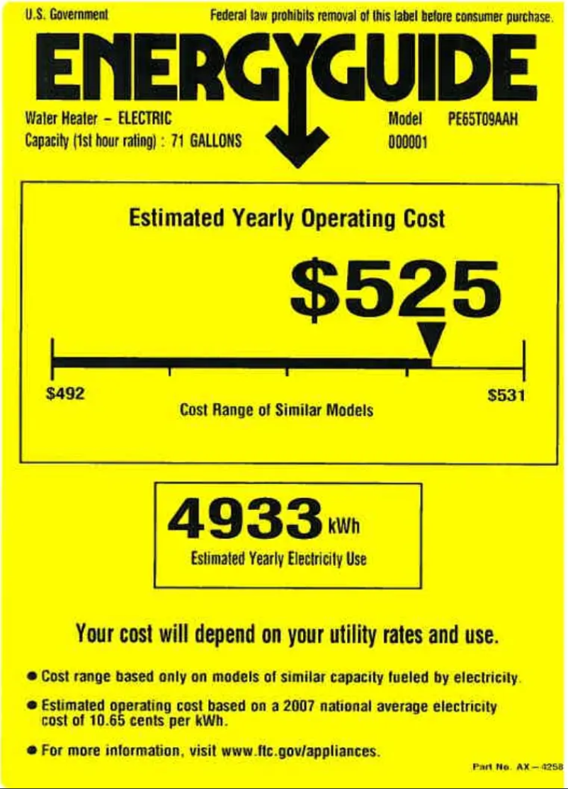 Imagen de la primera página del manual del dispositivo PE65T09AAH