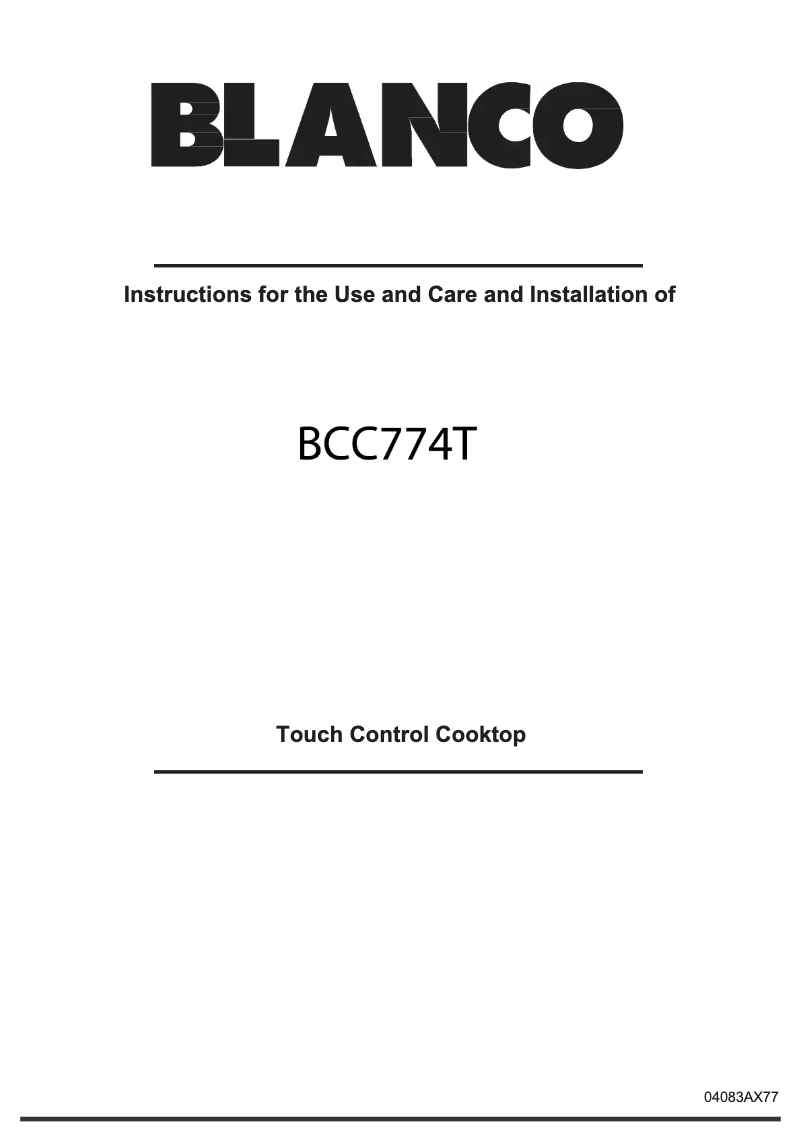 Página 1 del manual Manual de usuario BLANCO BCC774T