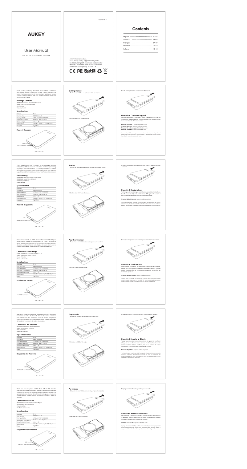 Imagen de la primera página del manual del dispositivo SH-PA1