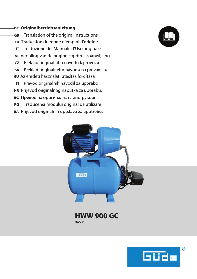 Imagen de la primera página del manual del dispositivo HWW 900 GC
