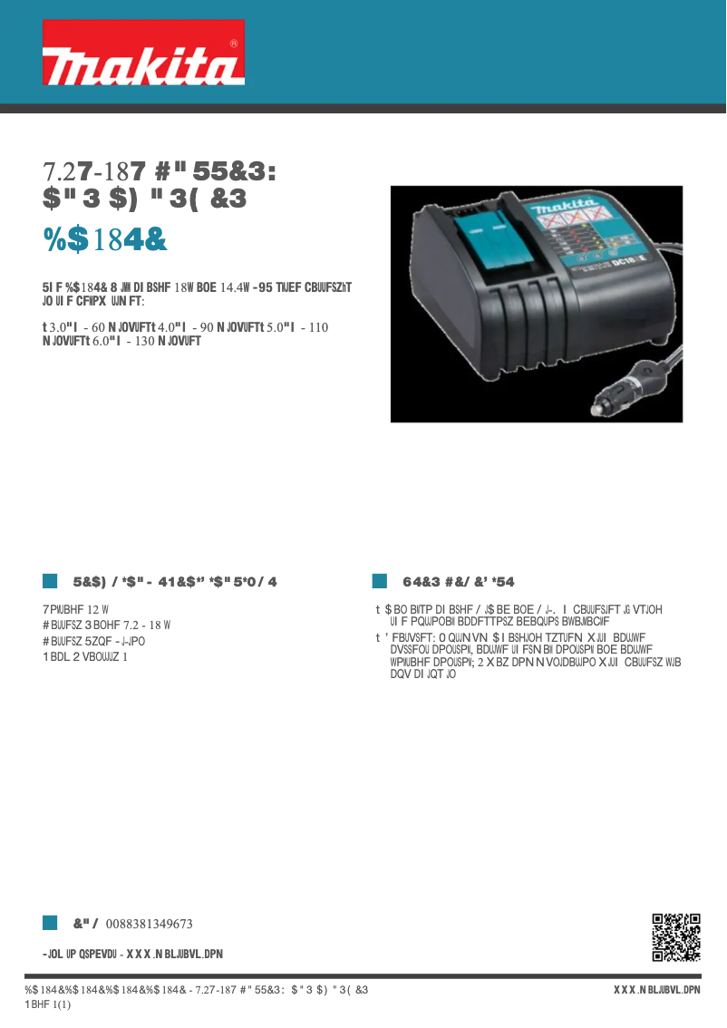 Imagen de la primera página del manual del dispositivo DC18SE