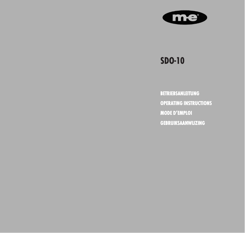 Imagen de la primera página del manual del dispositivo SDO-10