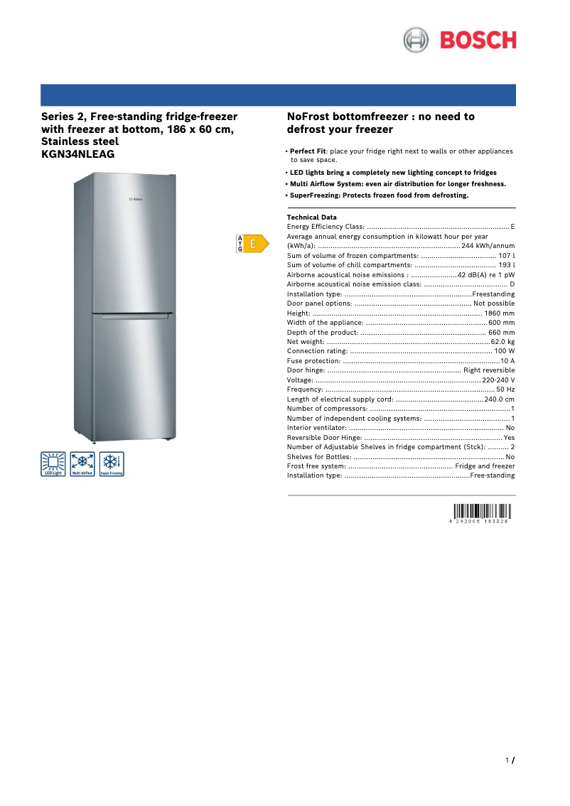 Imagen de la primera página del manual del dispositivo Serie 2 KGN34NLEAG