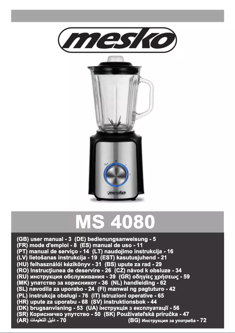 Página 1 del manual Manual de usuario Mesko MS 4080