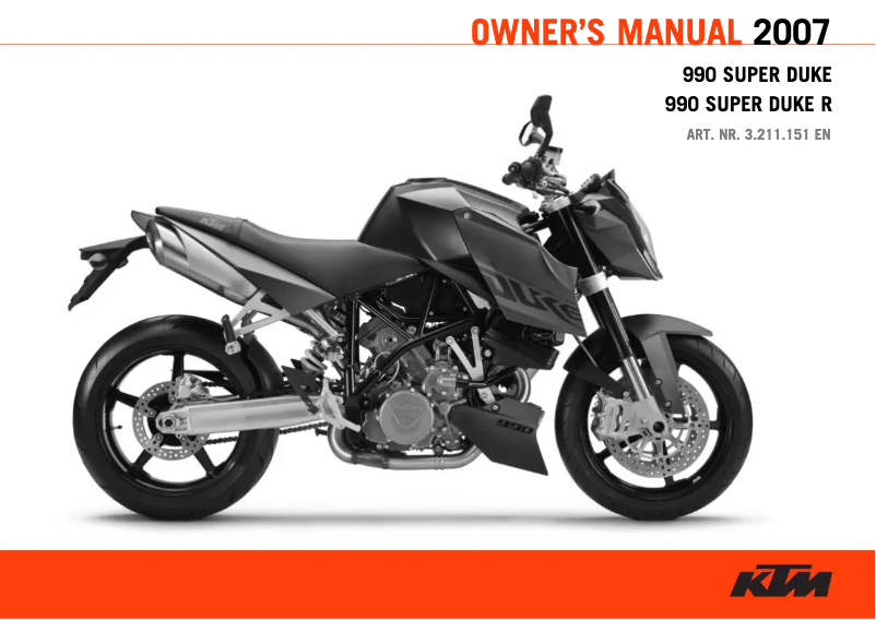Imagen de la primera página del manual del dispositivo 990 Super Duke (2007)