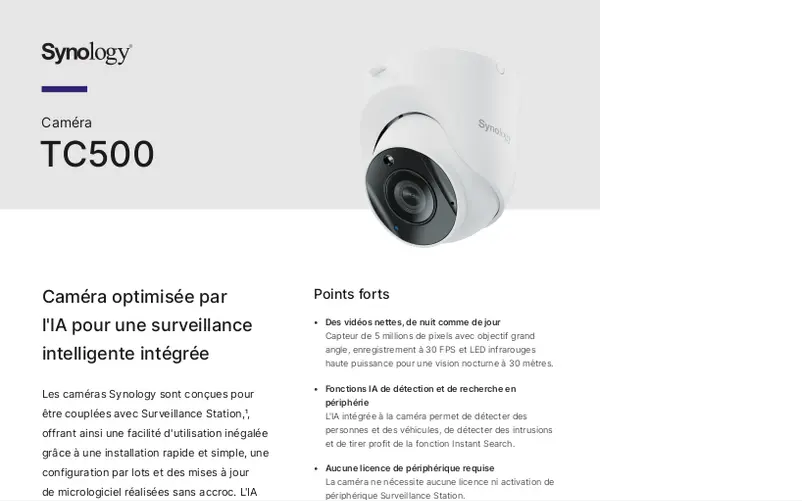 Página 1 del manual Ficha técnica Synology TC500