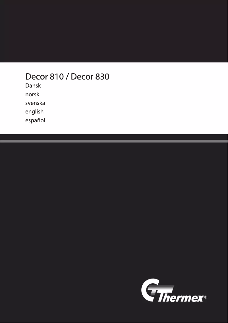 Imagen de la primera página del manual del dispositivo Decor 810