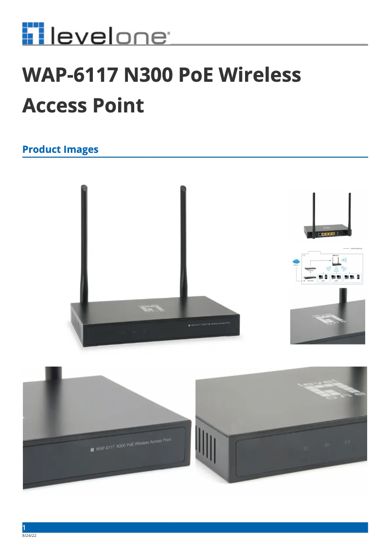 Página 1 del manual Ficha técnica LevelOne WAP-6117