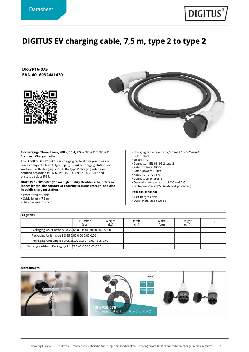 Página 1 del manual Ficha técnica Digitus DK-3P16-075
