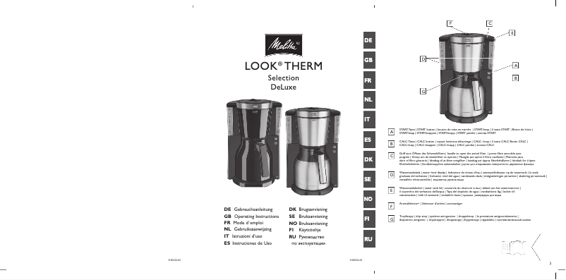 Página 1 del manual Manual de usuario Melitta Look Therm Selection