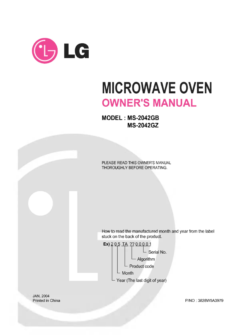 Imagen de la primera página del manual del dispositivo MS-1942GZ