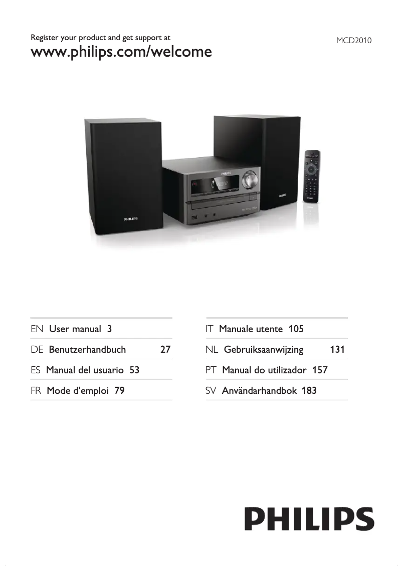 Página 1 del manual Manual de usuario Philips MCD2010