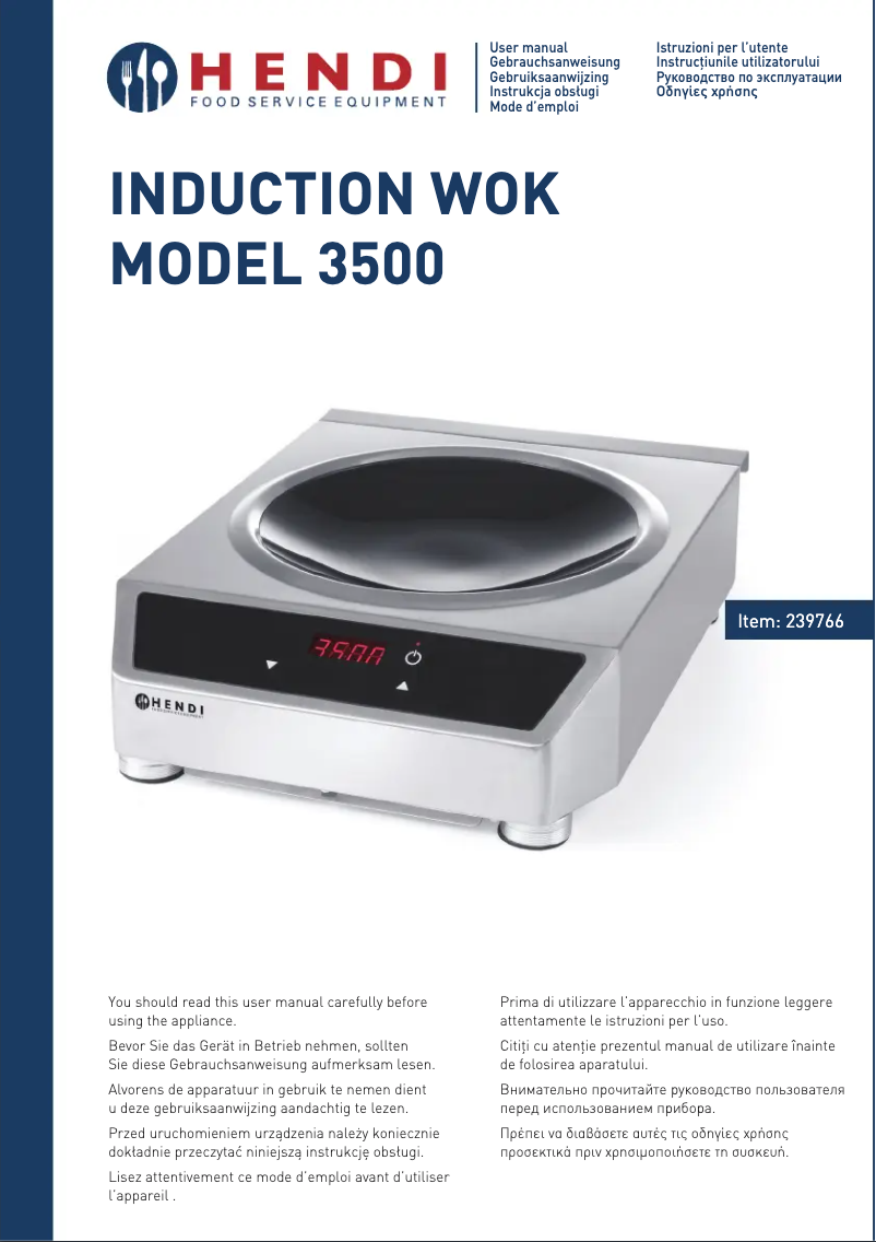 Página 1 del manual Manual de usuario Hendi 239681