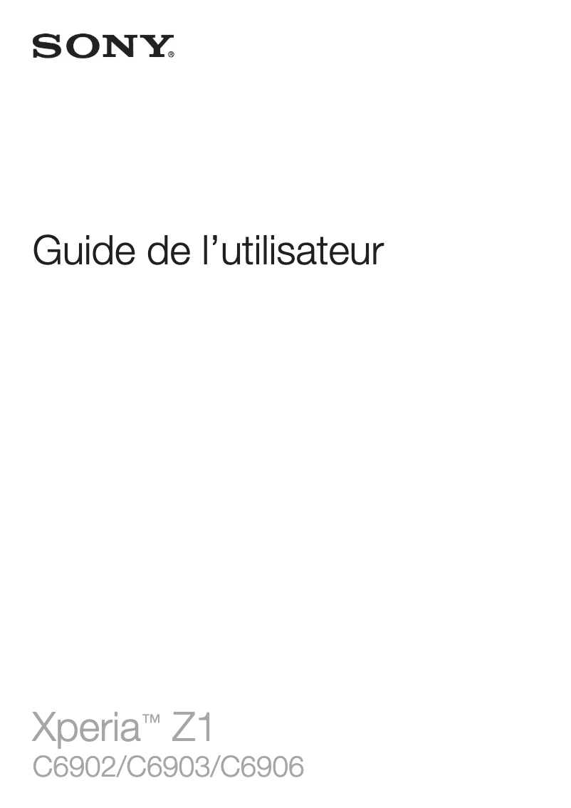 Imagen de la primera página del manual del dispositivo Xperia Z1