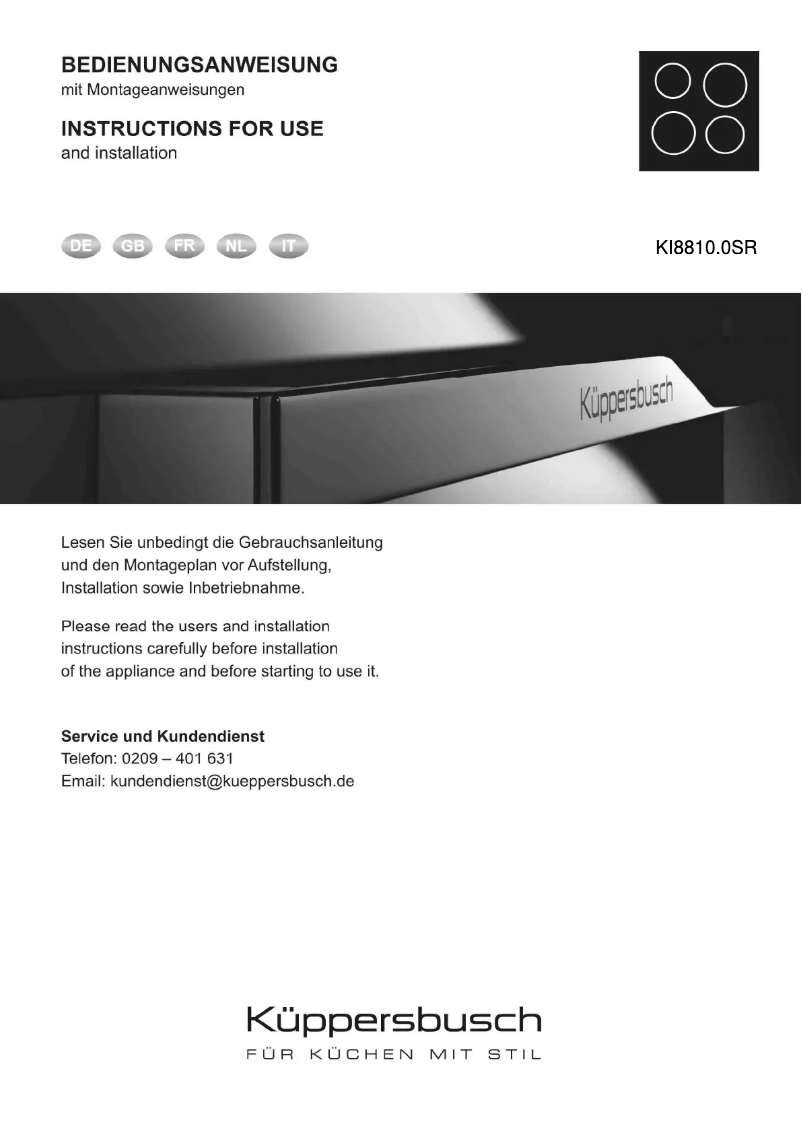 Página 1 del manual Manual de usuario Küppersbusch KI8810.0SR
