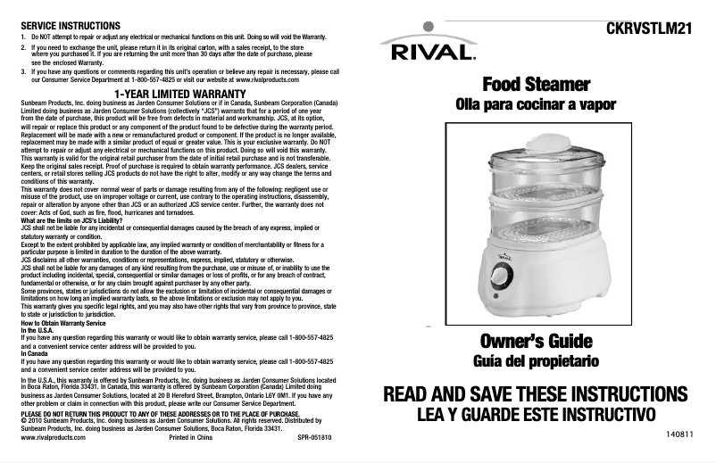 Imagen de la primera página del manual del dispositivo CKRVSTLM21