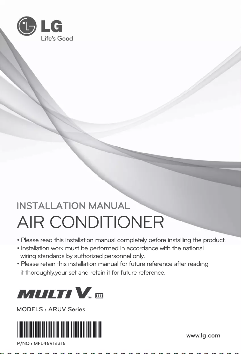 Imagen de la primera página del manual del dispositivo ARUV140LT3