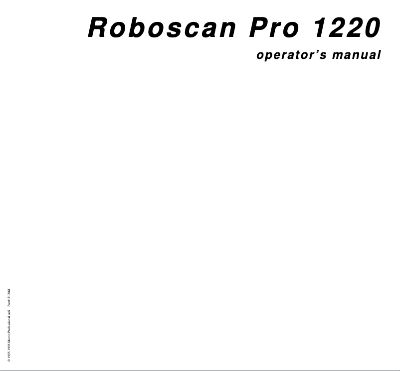 Página 1 del manual Manual de usuario Martin RoboScan Pro 1220 CMYR