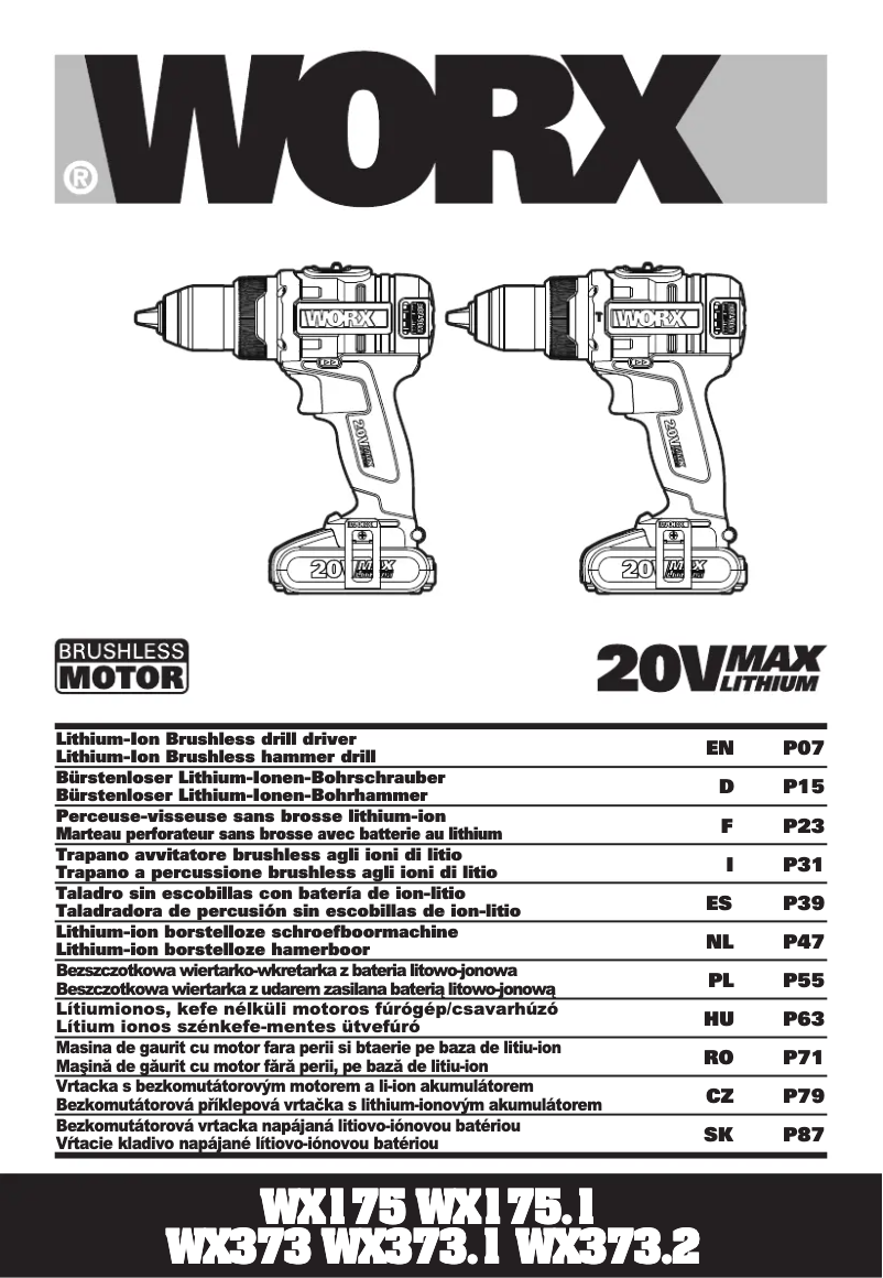 Imagen de la primera página del manual del dispositivo WX373