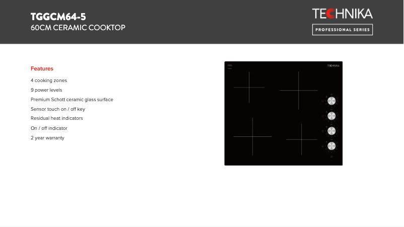 Imagen de la primera página del manual del dispositivo TGGCM64-5