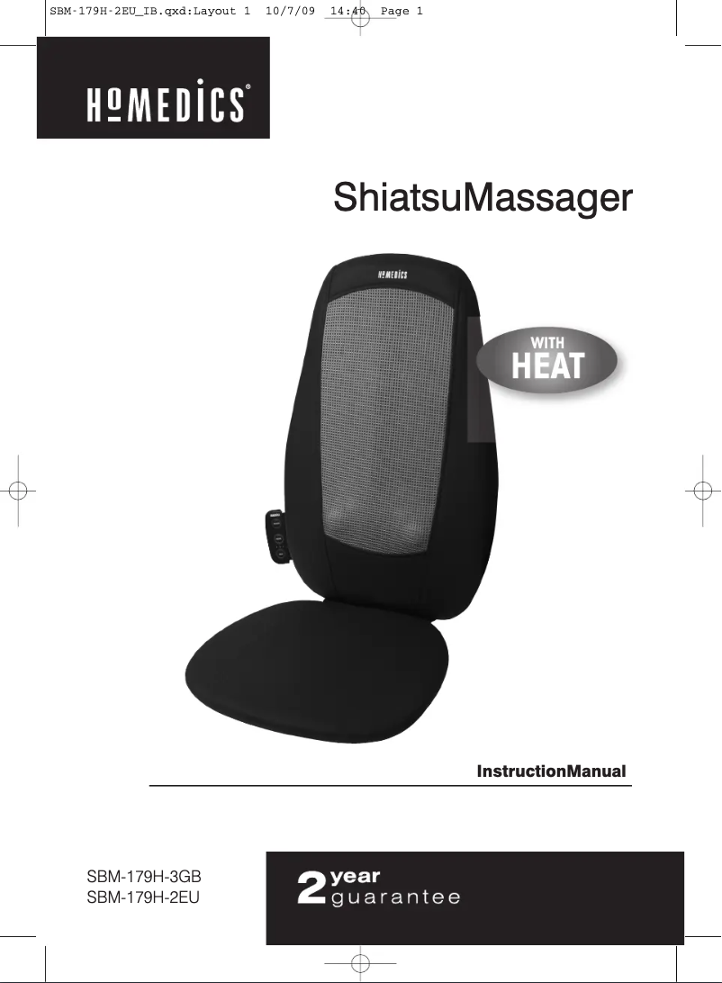 Página 1 del manual Manual de usuario Homedics SBM-179H