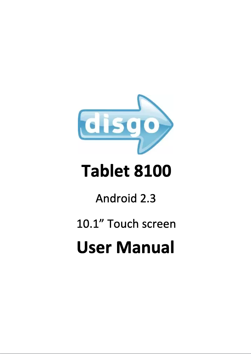 Imagen de la primera página del manual del dispositivo Tablet 8100
