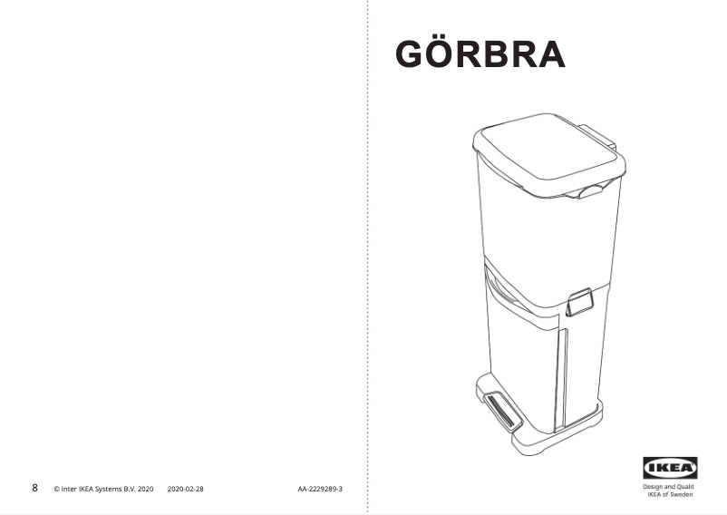 Página 1 del manual Manual de usuario Ikea GÖRBRA 004.910.36