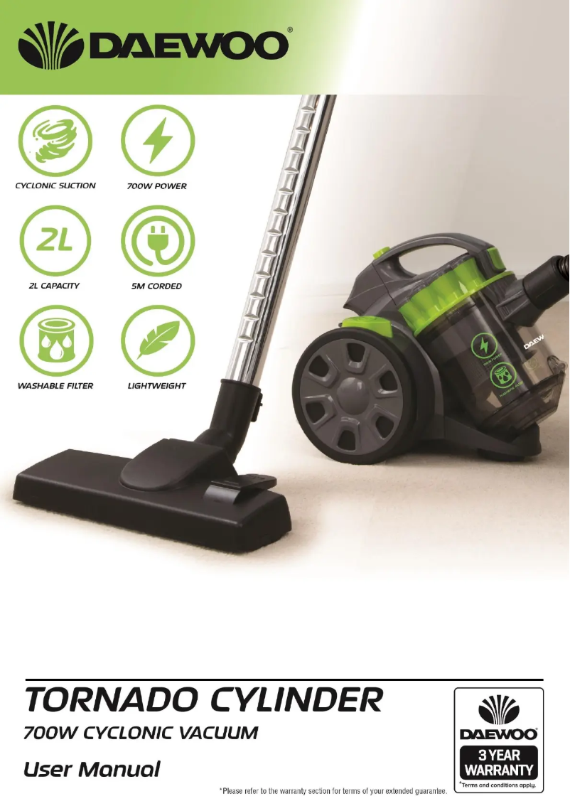 Imagen de la primera página del manual del dispositivo Tornado Cylinder