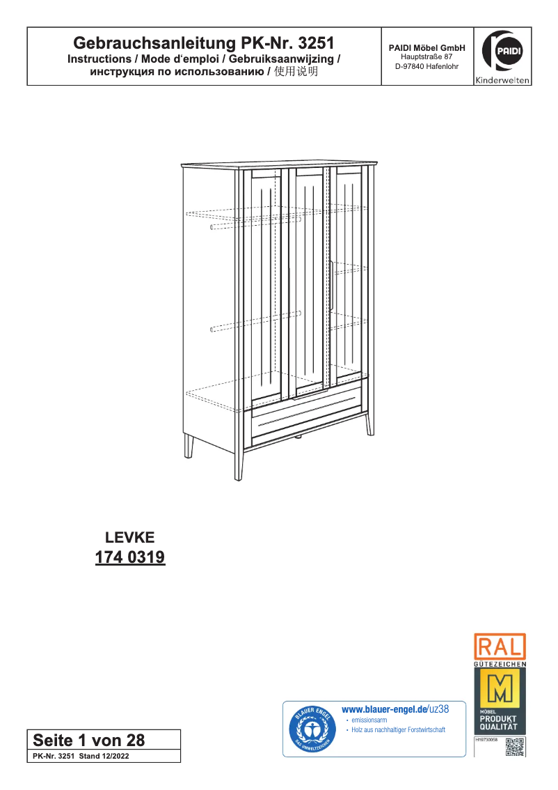 Página 1 del manual Manual de usuario Paidi Levke