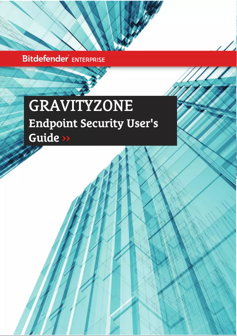 Imagen de la primera página del manual del dispositivo GravityZone Endpoint Security