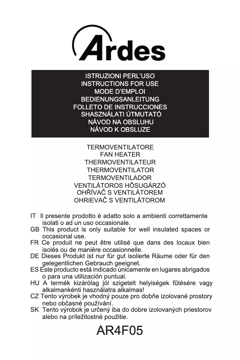 Página 1 del manual Manual de usuario Ardes AR4F05