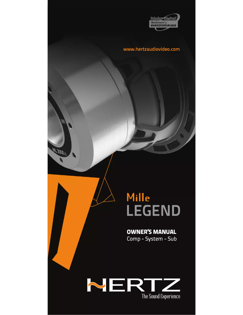Página nº 1 - Manual de instrucciones Hertz Mille Legend ML 280.3