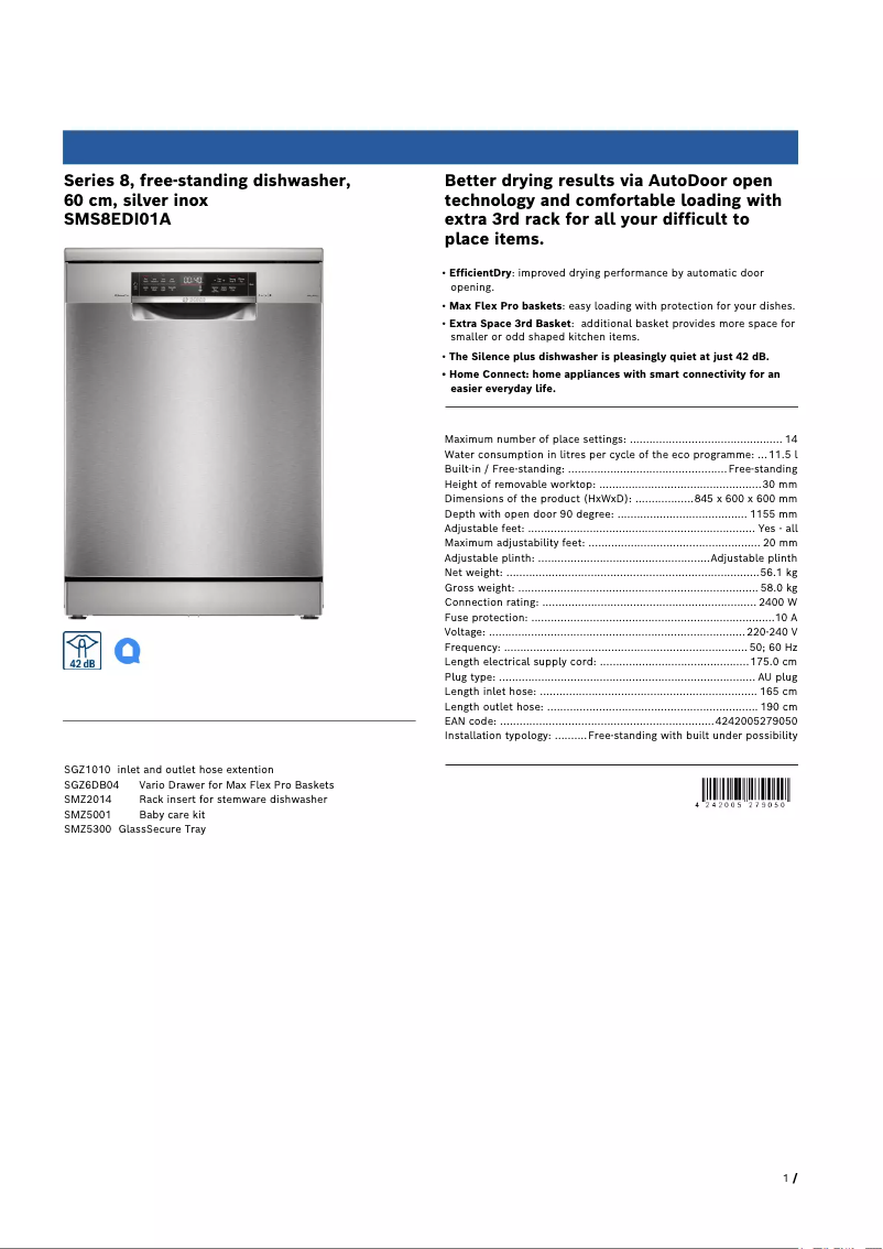 Imagen de la primera página del manual del dispositivo SMS8EDI01A
