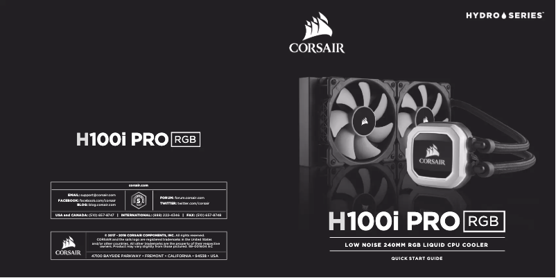 Página 1 del manual Manual de usuario Corsair Hydro Series H100i Pro RGB
