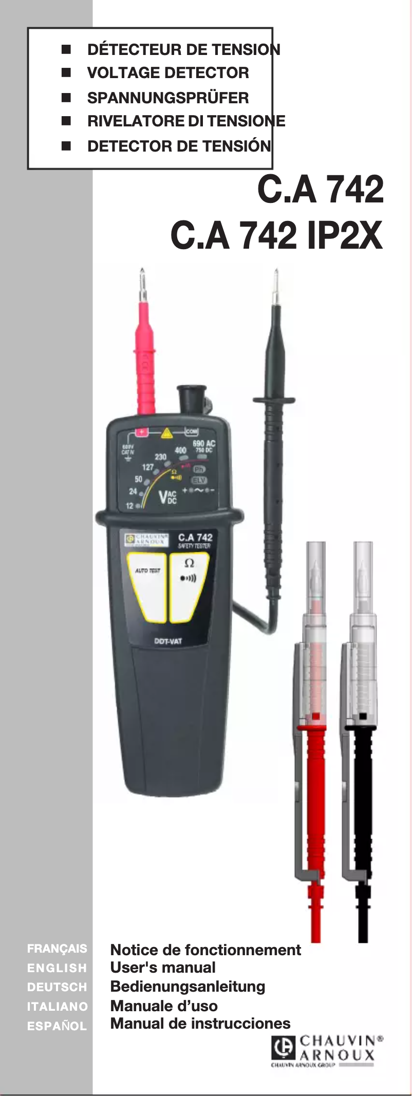 Imagen de la primera página del manual del dispositivo C.A 742