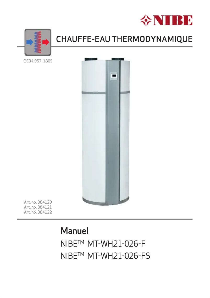Página 1 del manual Guía de instalación Nibe MT-WH21-026-FS
