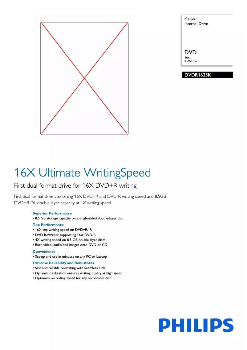 Página 1 del manual Folleto Philips DVDR1625K