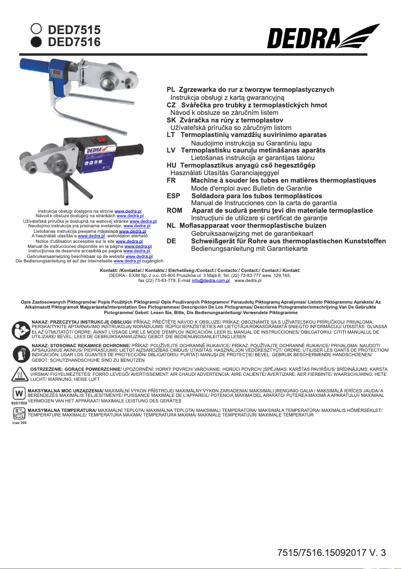 Página 1 del manual Manual de usuario DEDRA DED7516