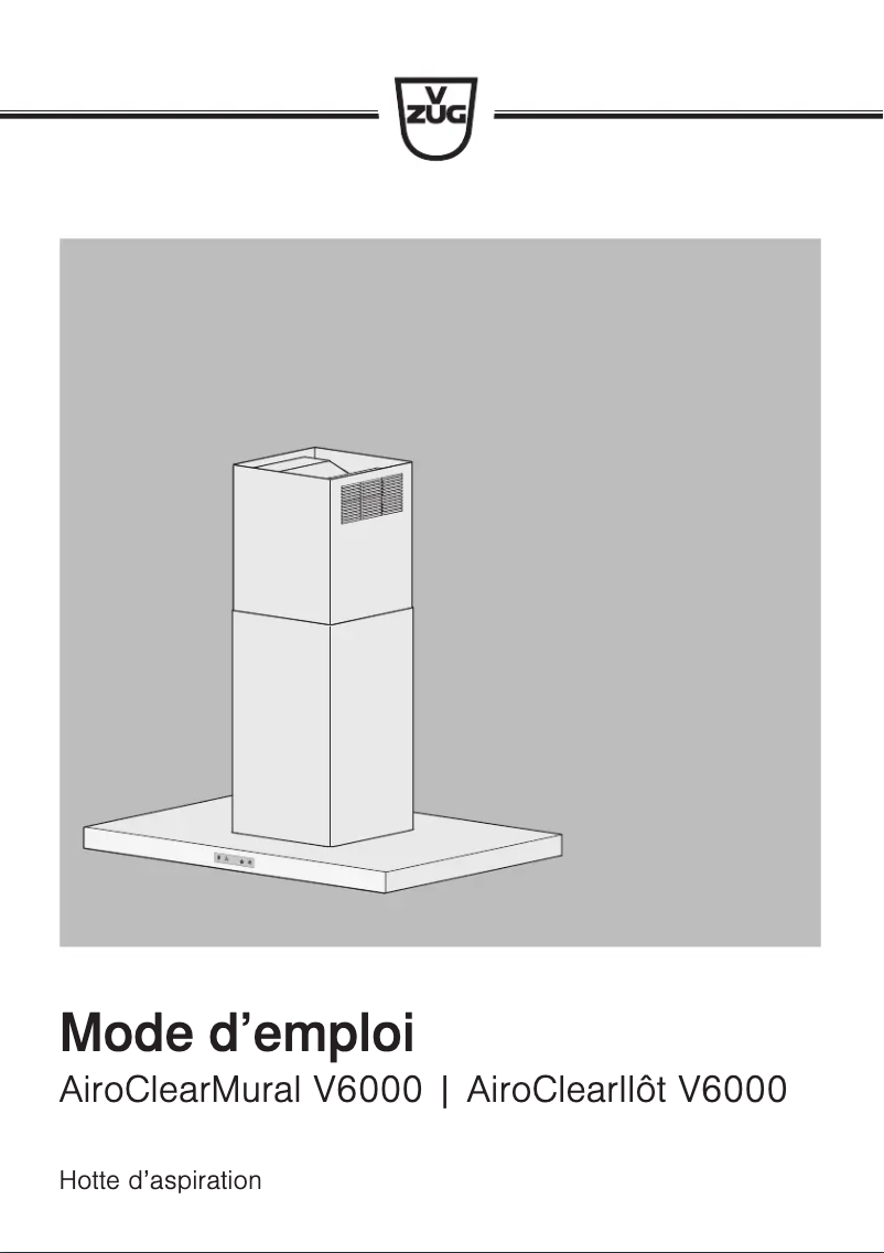 Página 1 del manual Manual de usuario V-Zug AiroClearMural V6000