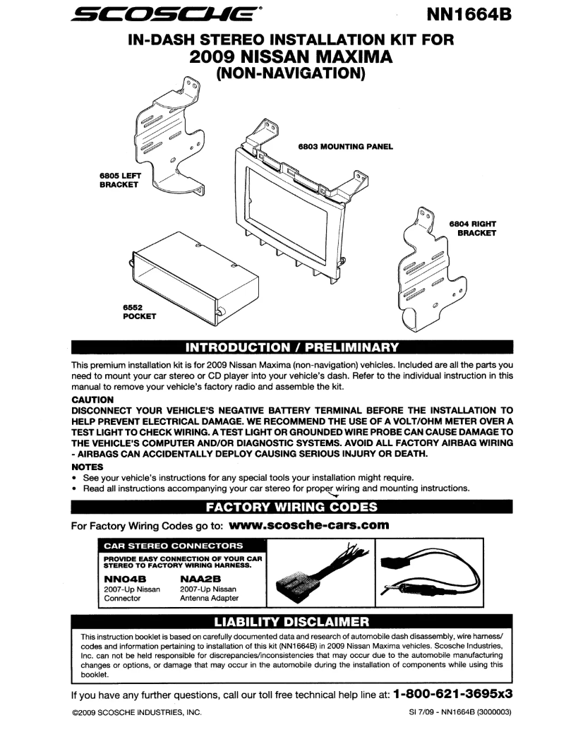 Página 1 del manual Manual de usuario Scosche NN1664B