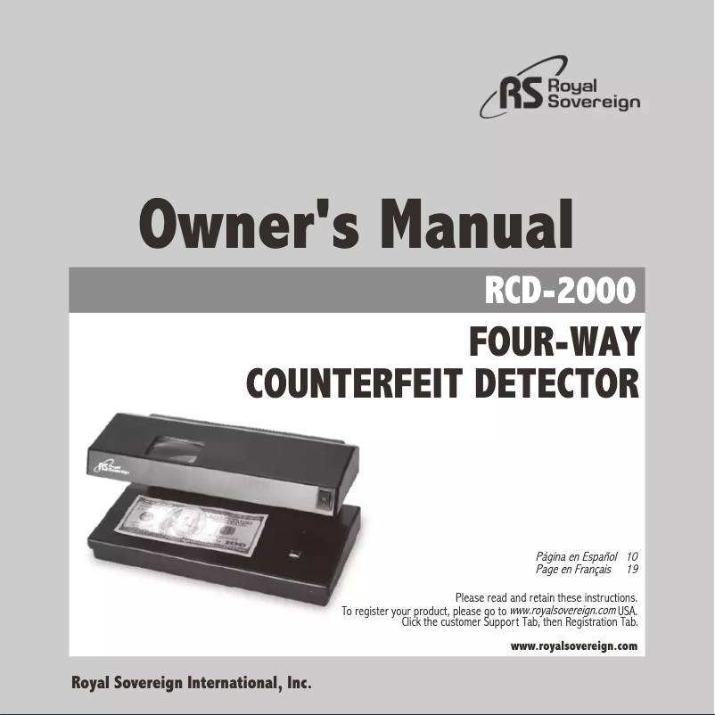 Página 1 del manual Manual de usuario Royal Sovereign RCD-2000