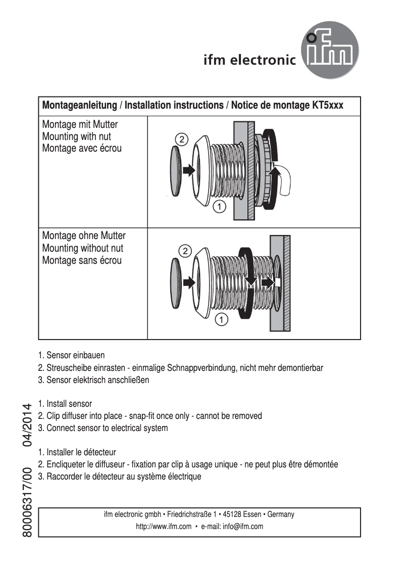 Página 1 del manual Manual de usuario IFM KT5105