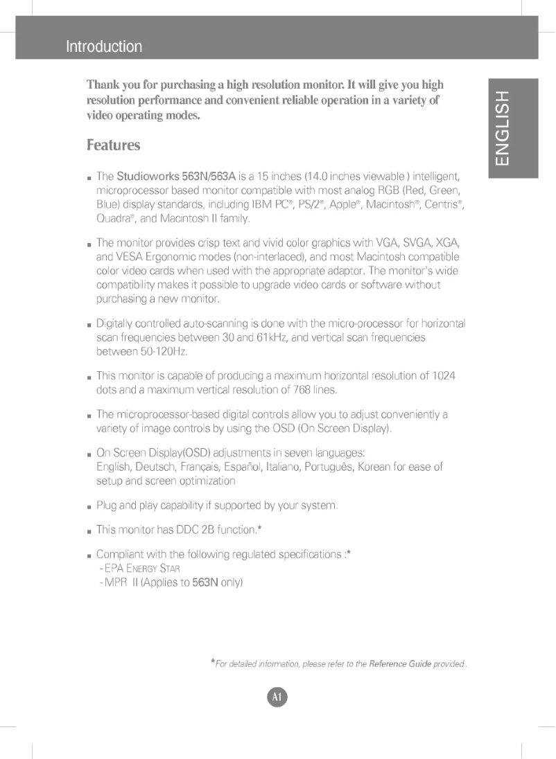 Imagen de la primera página del manual del dispositivo 563N