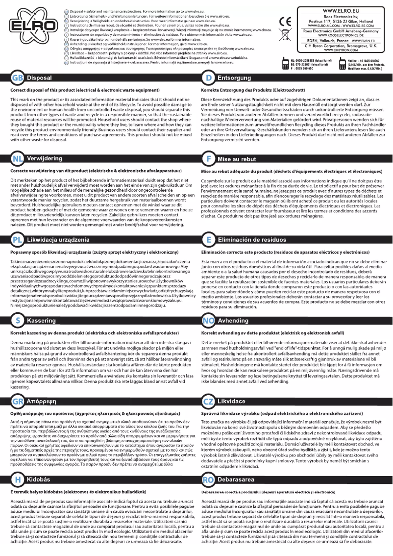 Página 1 del manual Manual de usuario Elro HE862