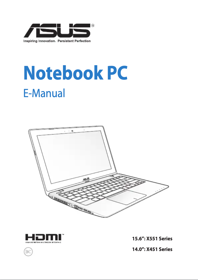 Imagen de la primera página del manual del dispositivo X551