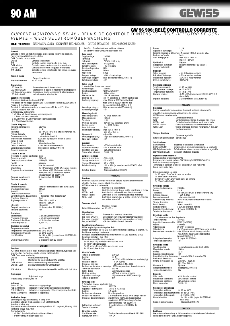 Imagen de la primera página del manual del dispositivo GW96906